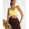 image:imageRUNNING GIRL Sports Bras for WomenStrappy Crisscross Back Padded Low Impact Running Sports Bra with Removable CupsAbright Yellow