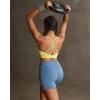 image:imageRUNNING GIRL Sports Bras for WomenStrappy Crisscross Back Padded Low Impact Running Sports Bra with Removable CupsAbright Yellow
