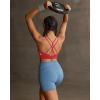 image:imageRUNNING GIRL Sports Bras for WomenStrappy Crisscross Back Padded Low Impact Running Sports Bra with Removable CupsAdeep Red