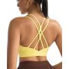 image:imageRUNNING GIRL Sports Bras for WomenStrappy Crisscross Back Padded Low Impact Running Sports Bra with Removable CupsAbright Yellow