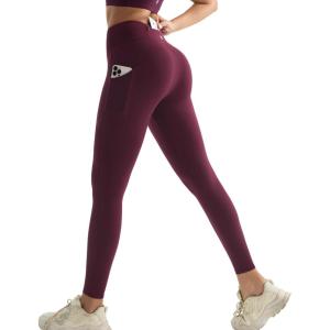 image:imageRUNNING GIRL Leggings with Pockets for Women Tummy Control 25 High Waisted Yoga Pants Buttery Soft Gym Workout Yoga LeggingsRusset