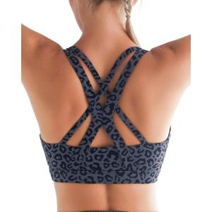 image:imageRUNNING GIRL Sports Bra for Women High Support CrissCross Back Padded Strappy Sports Bras Yoga Bra with Removable CupsAleopard Print