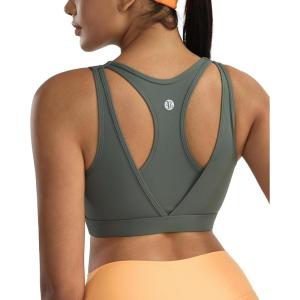 image:imageRUNNING GIRL Sports Bras for Women High SupportMolded Cup High Impact Sports Bra Racerback Workout Yoga Running BraGrey Sage