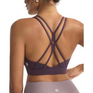 image:imageRUNNING GIRL Sports Bras for WomenStrappy Crisscross Back Padded Low Impact Running Sports Bra with Removable CupsAdusty Lavender