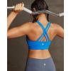 image:imageRUNNING GIRL High Impact Sports Bra for WomenCrissCross Back Top with Moulded Cups Womens Sports Bra High SupportBright Blue