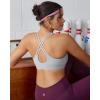 image:imageRUNNING GIRL High Impact Sports Bras for WomenMolded Cup Crisscross Back Strappy Workout Sports Bra with Sewn in PadsGrey