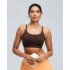 image:imageRUNNING GIRL Sports Bras for WomenLight Impact Molded Cup Strap Sports Bra with Sewn in PadsBest for AC CupBrown