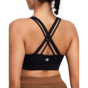 image:imageRUNNING GIRL High Impact Sports Bra for WomenCrissCross Back Top with Moulded Cups Womens Sports Bra High SupportBlack