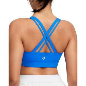 image:imageRUNNING GIRL High Impact Sports Bra for WomenCrissCross Back Top with Moulded Cups Womens Sports Bra High SupportBright Blue