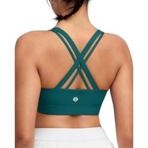 image:imageRUNNING GIRL High Impact Sports Bra for WomenCrissCross Back Top with Moulded Cups Womens Sports Bra High SupportGreen