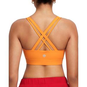 image:imageRUNNING GIRL High Impact Sports Bra for WomenCrissCross Back Top with Moulded Cups Womens Sports Bra High SupportOrange