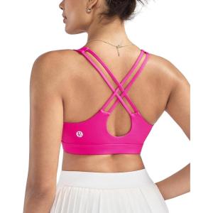 image:imageRUNNING GIRL High Impact Sports Bras for WomenMolded Cup Crisscross Back Strappy Workout Sports Bra with Sewn in PadsHot Pink