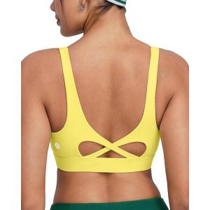 image:imageRUNNING GIRL Sports Bra for Women High Support Molded Cup High Impact Sports Bras with Sewn in Pads Workout Running BraBright Yellow