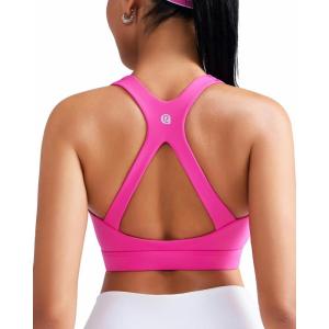 image:imageRUNNING GIRL Sports Bra for Women High Support Molded Cup High Impact Sports Bras with Sewn in Pads Workout Running BraNeon Pink