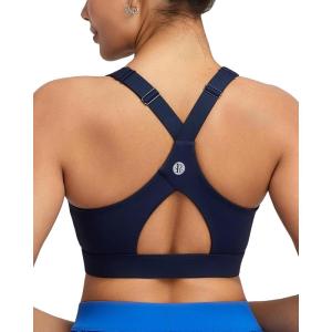 image:imageRUNNING GIRL Sports Bras for Women High Support Adjustable Straps High Impact Sports Bras with Sewn in Pads Workout BraInky Blue