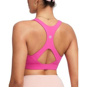 image:imageRUNNING GIRL Sports Bras for Women High SupportMolded Cup Racerback Sports Bra with Sewn in Pads Workout Running BraHot Pink