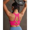 image:imageRUNNING GIRL Adjustable Straps Sports Bras for Women High Support High Impact Molded Cup Sports Bra with Sewn in PadsHot Pink