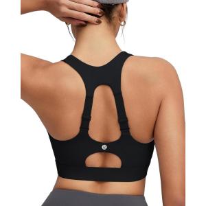 image:imageRUNNING GIRL Adjustable Straps Sports Bras for Women High Support High Impact Molded Cup Sports Bra with Sewn in PadsBlack