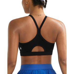 image:imageRUNNING GIRL Sports Bra for WomenY Back Molded Cup Medium Impact Sports Bras with Sewn in PadsBlack