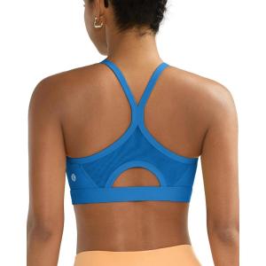 image:imageRUNNING GIRL Sports Bra for WomenY Back Molded Cup Medium Impact Sports Bras with Sewn in PadsDark Blue