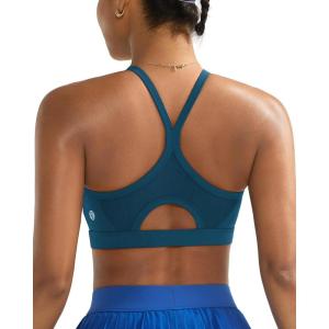 image:imageRUNNING GIRL Sports Bra for WomenY Back Molded Cup Medium Impact Sports Bras with Sewn in PadsDeep Blue