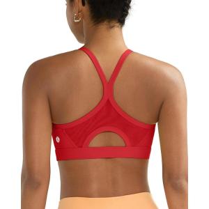 image:imageRUNNING GIRL Sports Bra for WomenY Back Molded Cup Medium Impact Sports Bras with Sewn in PadsDeep Red