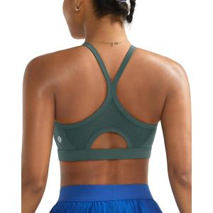 image:imageRUNNING GIRL Sports Bra for WomenY Back Molded Cup Medium Impact Sports Bras with Sewn in PadsForest Green
