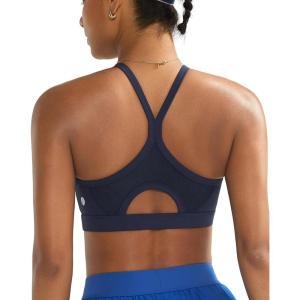 image:imageRUNNING GIRL Sports Bra for WomenY Back Molded Cup Medium Impact Sports Bras with Sewn in PadsNavy Blue