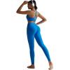 image:imageRUNNING GIRL No Front Seam Leggings for Women 25 Inseam High Waisted Seamless Buttery Soft Yoga PantsDeep Blue