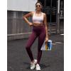 image:imageRUNNING GIRL No Front Seam Leggings for Women 25 Inseam High Waisted Seamless Buttery Soft Yoga PantsMaroon
