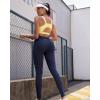 image:imageRUNNING GIRL No Front Seam Leggings for Women 25 Inseam High Waisted Seamless Buttery Soft Yoga PantsNavy Blue