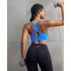 image:imageRUNNING GIRL Sports Bra for WomenAdjustable Strappy Running High Impact Sports Bra with Sewn in PadsAsparkle Blue