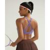 image:imageRUNNING GIRL Sports Bras for Women High ImpactAdjustable Strappy Back Molded Cup High Support Sports Bra with Sewn in PadsMisty Purple