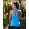 image:imageRUNNING GIRL Workout Tops for WomenStrappy Back White Tank Tops with Built in Bras Camisole Yoga Crop Top PaddedAbright Blue