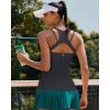 image:imageRUNNING GIRL Workout Tops for WomenStrappy Back White Tank Tops with Built in Bras Camisole Yoga Crop Top PaddedAdark Grey