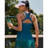 image:imageRUNNING GIRL Workout Tops for WomenStrappy Back White Tank Tops with Built in Bras Camisole Yoga Crop Top PaddedAnavy Blue