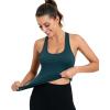 image:imageRUNNING GIRL Workout Tops for WomenStrappy Back White Tank Tops with Built in Bras Camisole Yoga Crop Top PaddedDdark Green