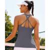 image:imageRUNNING GIRL Workout Tops for WomenStrappy Back White Tank Tops with Built in Bras Camisole Yoga Crop Top PaddedDdeep Purple