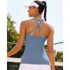 image:imageRUNNING GIRL Workout Tops for WomenStrappy Back White Tank Tops with Built in Bras Camisole Yoga Crop Top PaddedDlight Blue