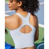 image:imageRUNNING GIRL Workout Tops for WomenStrappy Back White Tank Tops with Built in Bras Camisole Yoga Crop Top PaddedYicy Grey
