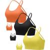 image:imageRUNNING GIRL Sports Bras for WomenSexy Crisscross Back Seamless Padded Sports Bra Medium Support with Removable PadsAblackyelloworange