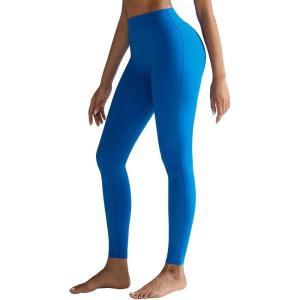 image:imageRUNNING GIRL No Front Seam Leggings for Women 25 Inseam High Waisted Seamless Buttery Soft Yoga PantsDeep Blue