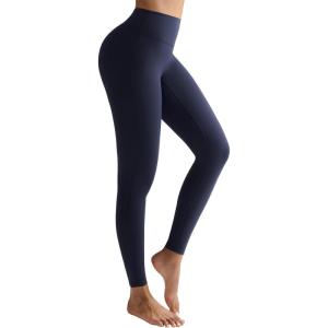 image:imageRUNNING GIRL No Front Seam Leggings for Women 25 Inseam High Waisted Seamless Buttery Soft Yoga PantsNavy Blue