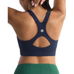 image:imageRUNNING GIRL Sports Bra for WomenAdjustable Strappy Running High Impact Sports Bra with Sewn in PadsAnavy Blue