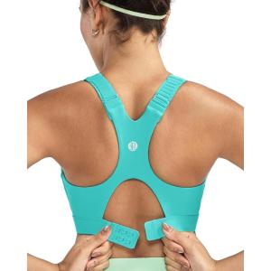 image:imageRUNNING GIRL Sports Bras for Women High Support Adjustable Straps High Impact Racerback Bra with Hook Closure Molded CupBright Green