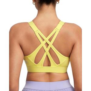 image:imageRUNNING GIRL Sports Bras for Women High Support Adjustable Straps High Impact Sports Bras with Sewn in Pads Running BraBright Yellow