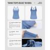 image:imageRUNNING GIRL Womens Workout Tank Tops with Built in BraCrisscross Back Padded Athletic Compression Shirts Yoga TopsLight Blue