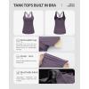 image:imageRUNNING GIRL Womens Workout Tank Tops with Built in BraCrisscross Back Padded Athletic Compression Shirts Yoga TopsPurple Gray