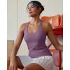 image:imageRUNNING GIRL Womens Workout Tank Tops with Built in BraCrisscross Back Padded Athletic Compression Shirts Yoga TopsPurple Gray