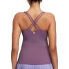 image:imageRUNNING GIRL Womens Workout Tank Tops with Built in BraCrisscross Back Padded Athletic Compression Shirts Yoga TopsPurple Gray